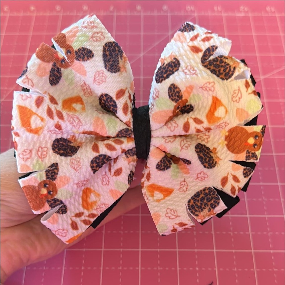 Layered Thanksgiving Bow with Detailed Edging